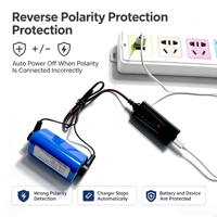 Chargeur de batterie Li-ion magnétique Type C 3,7 V 2000 mA à charge rapide avec double port USB pour cellules 26800 et protection contre l'inversion de polarité