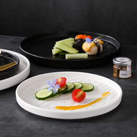 Ensemble Vaisselle de Luxe Nordique pour Restaurant et Hôtel, en Céramique Noire et Blanche, Service de Table en Porcelaine Assorti