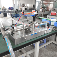 Remplisseur de bouteilles de liquide et de pâte à crème horizontal semi-automatique à 2 buses Remplisseuse pneumatique de détergent liquide