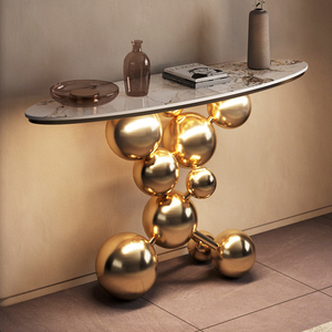 Luxe Veranda Tafel Designer Marmeren Muur <span class=keywords><strong>Console</strong></span> Tafel Hal Post-Moderne Eenvoudige Eindtafel Voor Woonkamer Meubels - Product Image 1
