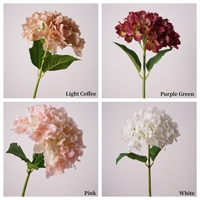 Penjualan Panas Bunga Hydrangea Lateks Buatan Warna Cokelat Muda dengan Sentuhan Nyata untuk Dekorasi Pernikahan, Rumah, dan Natal.