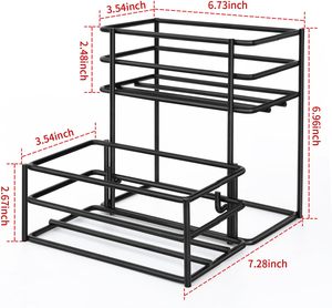 Portasiringhi per Caffè a 4 Bottiglie, Organizzatore Moderno Quadrato Portatile per Bar Caffè e Cucina - Product Image 2