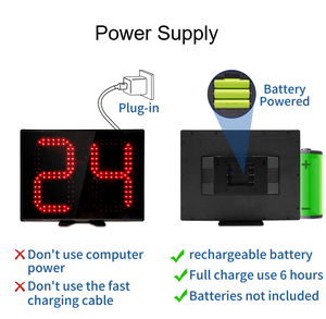 Xách tay 8 inch <span class=keywords><strong>LED</strong></span> kỹ thuật số 24S bắn đồng hồ trong Nhà trò chơi bóng rổ đồng hồ đếm ngược với màu đỏ màu xanh lá cây chữ số hiển thị tùy chọn - Product Image 5