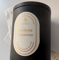 Étiquettes en papier texturé avec logo 3D personnalisé de luxe, dorure mate, gaufrage, autocollants pour parfums, étiquettes pour pots de bougies