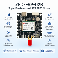Module GNSS RTK multibandes L1 L5 ZED-F9P-02B, précision de 0,01 m, 25 Hz, CAN, USB, UART, SPI, I2C pour la topographie par drone et l'agriculture de précision
