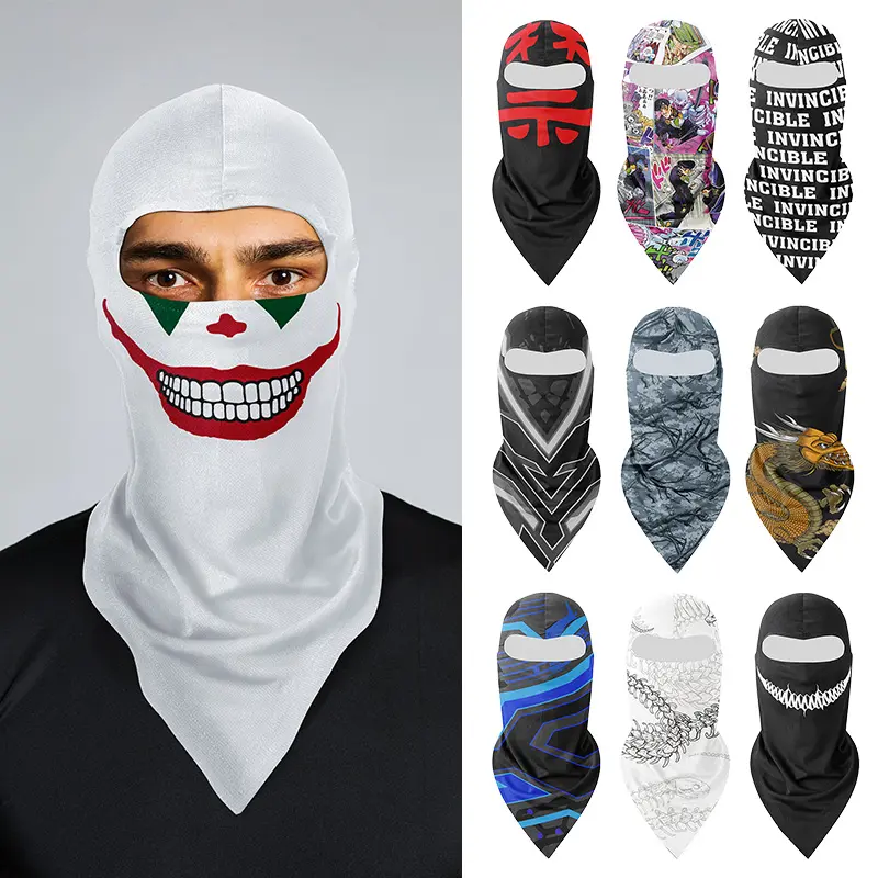 Windproof Long Neck Máscara Facial Completa Cuctom Logo Funny Cool Skull All Cover Print Balaclava Ski Maskss