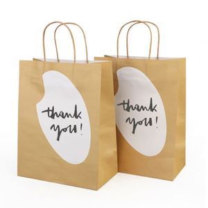 Custom Printed <b>Small</b> Sac En Papier Bolsas Papel Kraft Brown Kraft Paper Thank You Wedding Party Gift Bags - Product Image 6