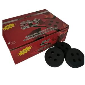 Noir arabe 50mm rond 4 trous <span class=keywords><strong>Chicha</strong></span> Shisha Sheesha Bukhoor narguilé <span class=keywords><strong>charbon</strong></span> éclairage rapide longue combustion qualité supérieure - Product Image 1