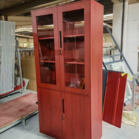 Lemari Arsip Baja Modern dengan Pintu Kaca dan Logam, Furnitur Kantor yang Dapat Disesuaikan untuk Sekolah, Bengkel, Gudang