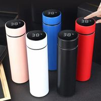 Bouteille d'eau isotherme à double paroi en acier inoxydable 304, 500 ml, affichage intelligent de la température, gobelet de voyage thermique, cadeaux promotionnels