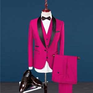 2025 özel Homme siyah yaka erkekler için Slim Fit Set <span class=keywords><strong>Suits</strong></span> erkek iş rahat adam Blazers ceket yelek pantolon 3 parça Set - Product Image 6