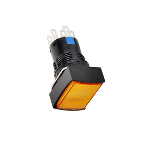 Série LA38, bouton-poussoir LED rectangulaire en plastique de 16 mm, interrupteur mécanique momentané, certification CE CCC, niveau IP65, 220V/250V max. - Product Image 1