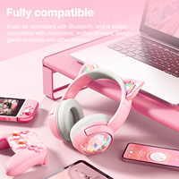 Casque audio Onikuma B5 mignon rose avec suppression du bruit, Bluetooth, pour filles