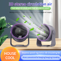 Nouveau ventilateur de bureau portable et réglable 2026, rechargeable avec batterie 3600 mAh, idéal pour la voiture, l'extérieur et le bureau