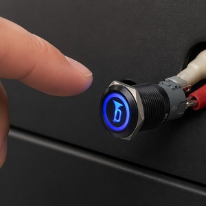 Interruptor de bocina metálico de 12V 5A 19MM, botón pulsador momentáneo con luz LED iluminada para embarcaciones marinas - Product Image 1