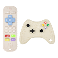 Lot de 2 jouets de dentition en silicone pour bébé, forme télécommande et manette de jeu, sans BPA, doux et sûrs, pour soulager les gencives des nouveau-nés et des tout-petits