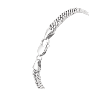 Bracelet robuste en platine Pt950 blanc à triple fermoir avec maillons décalés pour homme et femme, idéal pour l'extérieur et les occasions exigeantes - Product Image 2