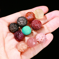 JD Gems DIY Forme de boule style animal Pierre de lune orange naturelle Fluorite Obsidienne argentée Météorite Cristal de quartz naturel