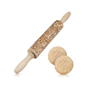 Wdf Tùy Chỉnh Gỗ Khắc Hoa Mô Hình Thân Thiện Với Môi Bột Con Lăn Quà Tặng Fondant Cookie DIY Baking Công Cụ Trang Trí Cán Pin - Product Image 1
