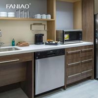Ensembles d'armoires de cuisine miniatures pour chambre d'hôtel, écologiques, avec évier, armoires de base, laque moderne, robinet modulaire, charnières, tiroir, panier