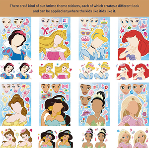 <span class=keywords><strong>Jeux</strong></span> de déguisement, puzzles pour enfants, jouets de dessin animé, adorables princesses, cloche, Blanche-Neige, Cendrillon, autocollants DIY, cadeaux promotionnels - Product Image 3