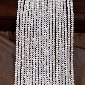 Perlas Sueltas de Agua Dulce Naturales, Exclusivas para Comercio Transfronterizo, No Nucleares, Lisas, de 3.5-4mm, para Manualidades DIY - Product Image 3