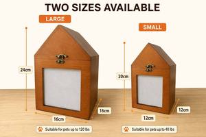 Handgemaakte ecologische luxe <span class=keywords><strong>urn</strong></span> van dennenhout met fotolijst voor hondencrematieas, moderne stijl - Product Image 2