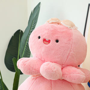 Super Suave <span class=keywords><strong>Reversible</strong></span> <span class=keywords><strong>Rosa</strong></span> <span class=keywords><strong>Pulpo</strong></span> Anime Peluche de Algodón PP Relleno Animal de Peluche para Alivio del Estrés de Cumpleaños - Product Image 4