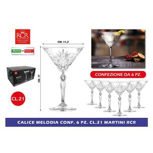 Set di 6 Bicchieri da Cocktail Premium MELODIA GLASS CL.21 Martini RCR - Product Image 1