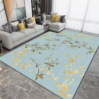 Tapis moderne brillant en polyester à motifs floraux, anti-bactérien et imperméable pour salon, chambre et décoration intérieure