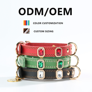 <span class=keywords><strong>Collar</strong></span> de perro de cuero genuino DIY personalizado, hebilla de doble hilo ajustable suave y duradero para todas las razas de perros - Product Image 4