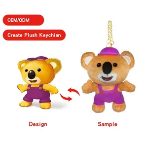 Factory Custom Small Animal Plush Squirrel Keychain