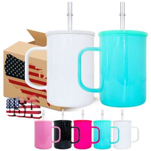 High Borosilicate 17Oz Blank Colored Glass Camper Mug With Pp Lid for Sublimation Printing <b>Vinyl</b> Uv Dtf <b>Wraps</b> - Product Image 1