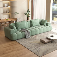 Nouveau canapé italien léger de luxe en tissu de velours ensemble en forme de U crème Style Double couleur technologie bouffée canapé grand moyen petit