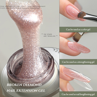 MR NAIL Gel d'extension d'ongles diamants concassés paillettes fines non toxiques longue durée Style français LED durci sans bac à papier Salon rapide
