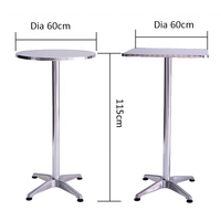 Table pliante de café de bar de haute qualité Tables d'extérieur en aluminium Bar Table de bar portable