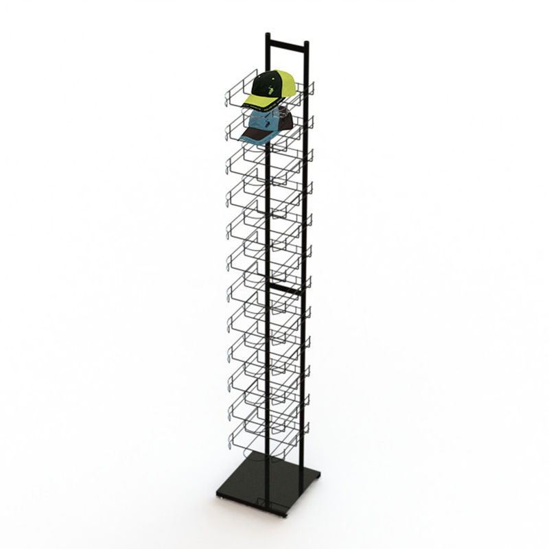 Apache Modern Customizable Floor Standing Metal Wire Cap Display Rack Easy Assembly Custom Logo for Store Display Stand — view 2