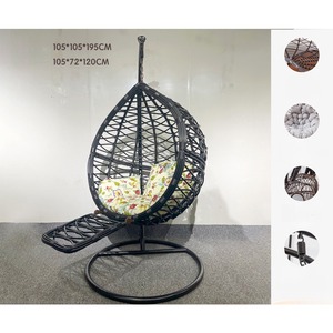 Sedia a Dondolo Sospesa in Acciaio, Design Minimalista in Acciaio al Carbonio, Arredamento <span class=keywords><strong>da</strong></span> <span class=keywords><strong>Esterno</strong></span> per Balcone e Cortile, Poltrona di Dimensioni Standard - Product Image 2