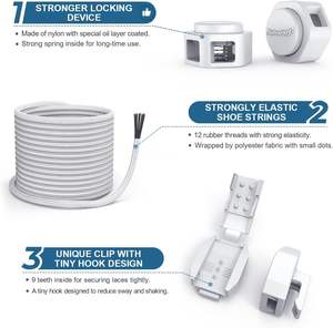 Cordones Elásticos Sin Amarre <span class=keywords><strong>HOMAR</strong></span> con Dispositivo de Bloqueo para Niños y Adultos - Hecho en China - Product Image 3