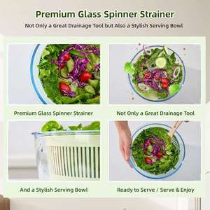 Manual Plastic 4.5L Capacity Dishwasher Safe <b>Salad</b> <b>Tools</b>-Fruit and Vegetable <b>Salad</b> Mixer Spinner for Kitchenware - Product Image 4