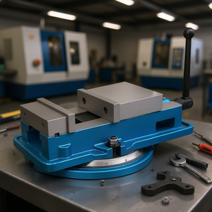 Étau de fraisage de précision Accu Lock 125 mm avec base pivotante à 360 degrés pour le serrage sur banc de fraisage et de perçage CNC - Product Image 2