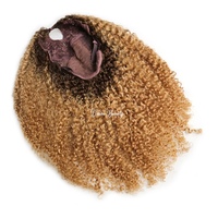Perruque mi-tête en cheveux humains vierges bruts, avec couleur de racine personnalisée, styles Afro Kinky Curly, Coily Wave, Wavy, U-Part et V-Part, fabriquée à la machine