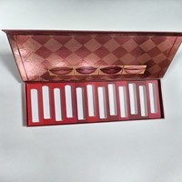 Lussuosa Scatola Vuota per Palette di Lucidalabbra Stile Libro Apribile con Stampa Oro Rosa per Esposizione Cosmetica con Etichetta Privata