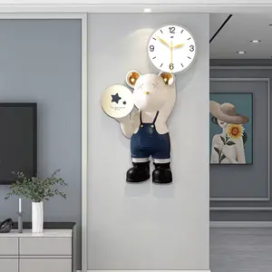 Modern Design Big Oversized 3D Luxury Metal Watch Large Wall Clocks Customized For Home Living Room Decorations
