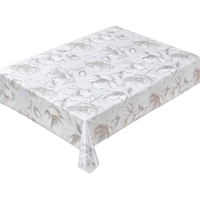 Nappe de table PVC de luxe à motif floral nordique, taille et couleur personnalisables, imperméable, anti-taches, serviette de thé multi-usage, décoration pour fêtes intérieures