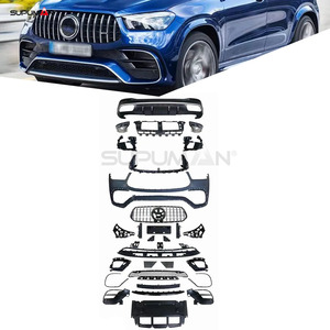 Kit carrosserie complet SPM pour Mercedes Benz W167, style GLE63 <span class=keywords><strong>AMG</strong></span>, lifting 2020 2021 <span class=keywords><strong>2022</strong></span>, comprenant pare-chocs, diffuseur, jupes latérales et spoiler. - Product Image 1