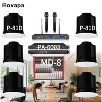 Solution audio pour studio de yoga et salle de sport : système de haut-parleurs de plafond, microphone, amplificateur et lecteur de musique pour une vue dégagée