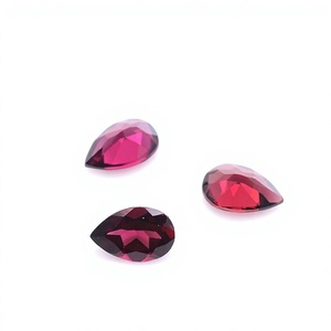 Granat rouge naturel 8x12mm, taille goutte, facettes en forme de poire, pierre précieuse en vrac, certifiée par un tiers, vente en gros, Gopika Exports pour la joaillerie - Product Image 1