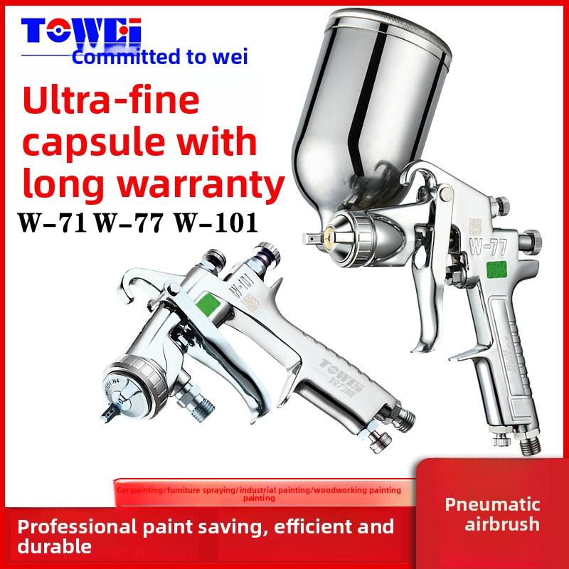 High Pressure Pneumatic Spray Gun W77/71/101 High Atomization Upper and ...