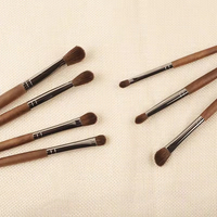 Ensemble de 7 pinceaux à maquillage pour les yeux, les lèvres et le contour des yeux, en poils de poney doux et plats, marque privée
